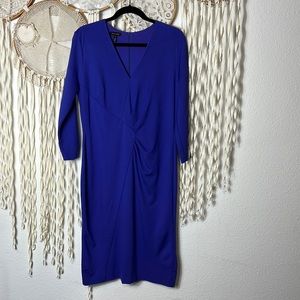 🌟 Escada Purple 3/4 Sleeve Side Ruching Accent  Size 42/USL